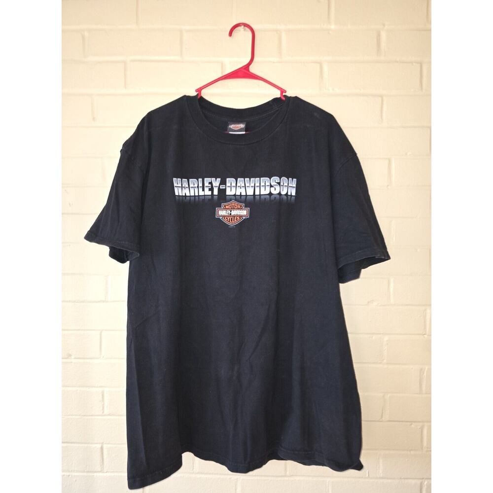 2009 Harley Davidson Black T-Shirt Richmond Indiana Motorcycle Men's Size 2XL
